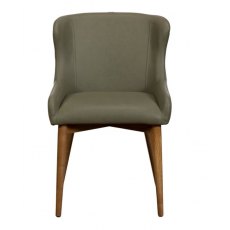Portofino Dining Chair with Wooden Leg - Green