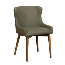 Portofino Dining Chair with Wooden Leg - Green Portofino Dining Chair with Wooden Leg - Green