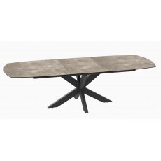 Phoenix Extending Dining Table 130/170 x 100 x 76 cm - Argile - Black lacquered steel legs