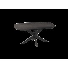 Phoenix Extending Dining Table 130/170 x100 x76 cm - Dark Steel Ceramics -Black lacquered steel leg