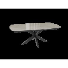 Extending Dining Table 130/170 x 100 x 76 cm - Alhambra Glossy - Black lacquered steel legs