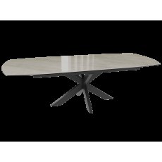 Extending Dining Table 130/170 x 100 x 76 cm - Alhambra Glossy - Black lacquered steel legs