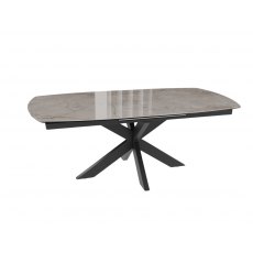 Extending Dining Table 130/170 x 100 x 76 cm - Breccia Glossy - Black lacquered steel legs Extending Dining Table 130/170 x 100 x 76 cm - Breccia Glossy - Black lacquered steel legs