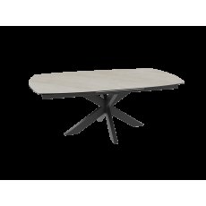 Extending Dining Table 130/170 x 100 x 76 cm - Breccia - Black lacquered steel legs