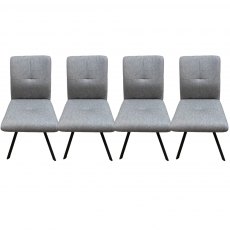Kia 4 Dining Chairs Grey Fabric Kia 4 Dining Chairs Grey Fabric