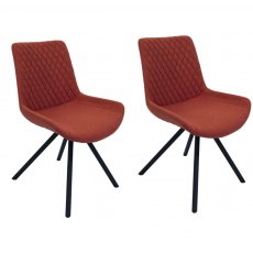 Pair of Piper Dining Chairs - Burnt Orange