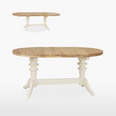 Coelo - Round Extending Double Pedestal Table & 2 Leaves