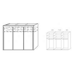 Allegro 280cm Sliding Wardrobe with 223cm High Plain Door