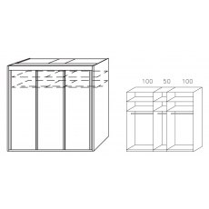 Allegro 250cm Sliding Wardrobe with 223cm High Plain Door