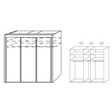 Allegro 225cm Sliding Wardrobe with 223cm High Plain Door