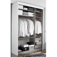 Allegro 201cm Sliding Wardrobe with 223cm High Wood Effect and Mirror Door