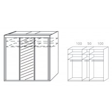 Allegro 250cm Sliding Wardrobe with 223cm High Wood Effect and Mirror Door