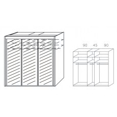 Allegro 225cm Sliding Wardrobe with 223cm High Mirror Doors