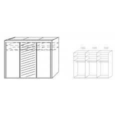 Allegro 300cm Sliding Wardrobe with 223cm High Wood Effect and Mirror Door