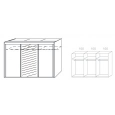 Allegro 300cm Sliding Wardrobe with 197cm High Wood Effect and Mirror Door