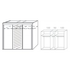 Allegro 250cm Sliding Wardrobe with 197cm High Wood Effect and Mirror Door