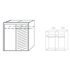 Allegro 201cm Sliding Wardrobe with 197cm High Wood Effect and Mirror Door