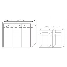 Allegro 250cm Sliding Wardrobe with 197cm High Plain Door