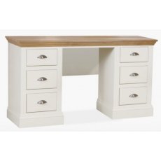 Coelo Oak Top Bedroom Double Pedestal Dressing Table