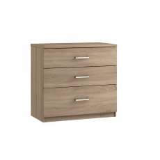 Malta Bedroom 3 Drawer Midi Chest  Finish - Bardolino Oak