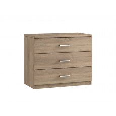 Malta Bedroom 3 Drawer Chest  Finish - Bardolino Oak