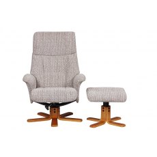 Singapore - Swivel Recliner Chair & Footstool  Fabric Wheat