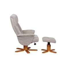 Singapore - Swivel Recliner Chair & Footstool  Fabric Wheat