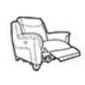 Parker Knoll - Manhattan Armchair Power Recliner Single Motor with 2 button switch B Fabric