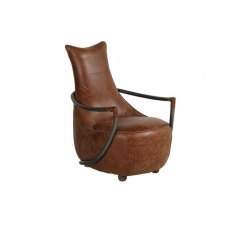 Country Collection Maverick Retro Relax Chair - Brown Leather