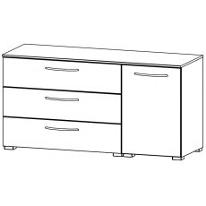 Java Chest Collection 1 RH Door Cupboard / 3 Wide Drawer 120cm Wide Carcase Colour Front