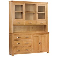 Suffolk Oak Dining Collection Large Buffet Hutch