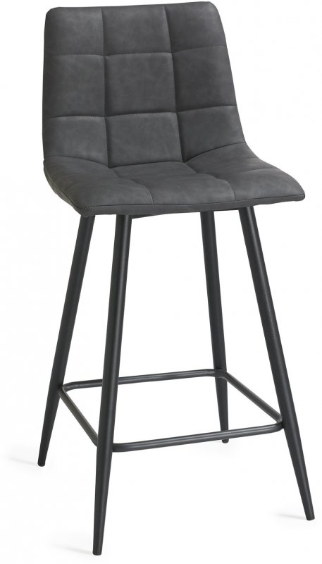 Barstool -Dark Grey Faux Leather (Sold in Pairs)
