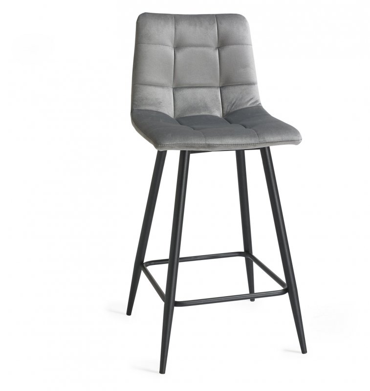 Barstool - Grey Velvet (Sold in Pairs)