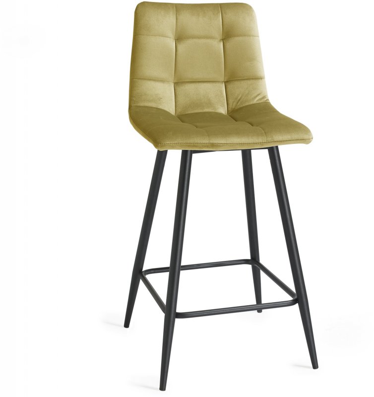 Barstool -Mustard Velvet (Sold in Pairs)