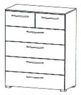4+2 Drawer Chest 100cm High 80cm Wide Carcase Colour Front