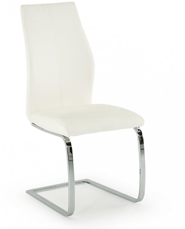 Dining Chair - Chrome Leg White - (SOLD IN PAIRS ONLY