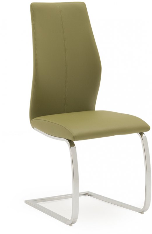 Dining Chair - Chrome Leg Olive  - (SOLD IN PAIRS ONLY