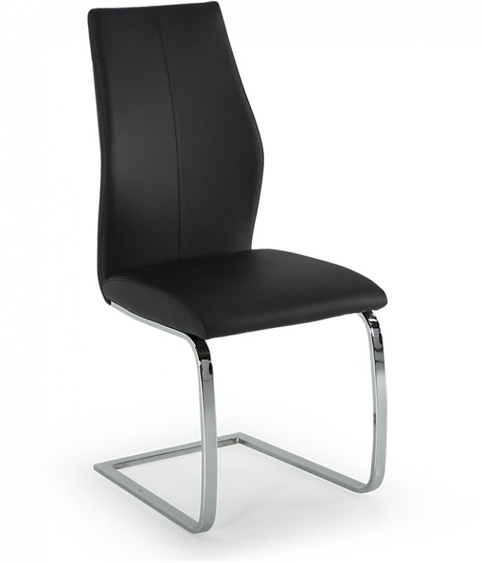 Dining Chair - Chrome Leg Black - (SOLD IN PAIRS ONLY )