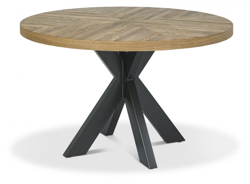 RUSTIC OAK CIRCULAR DINING TABLE