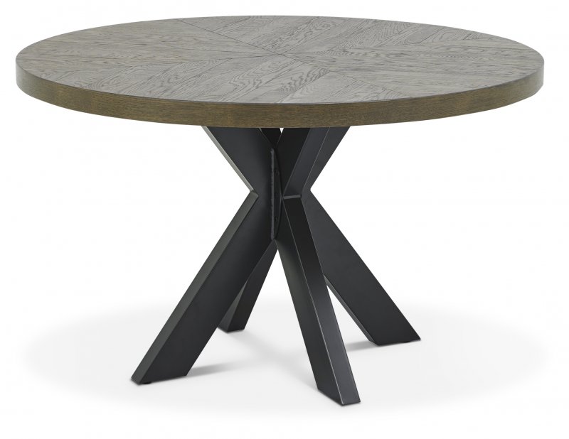 Fumed Oak Circular Dining Table