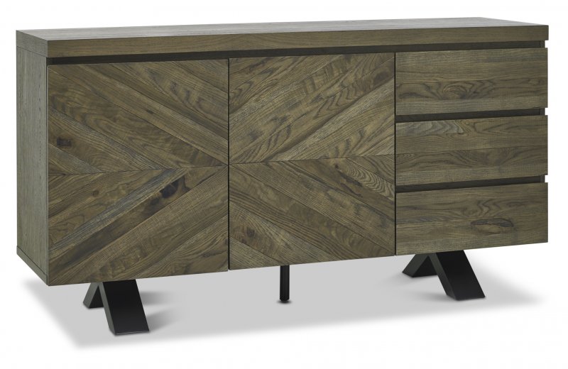 Fumed Oak Wide Sideboard