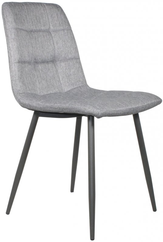 Light Grey Fabric Dining Chair - Grey Leg
