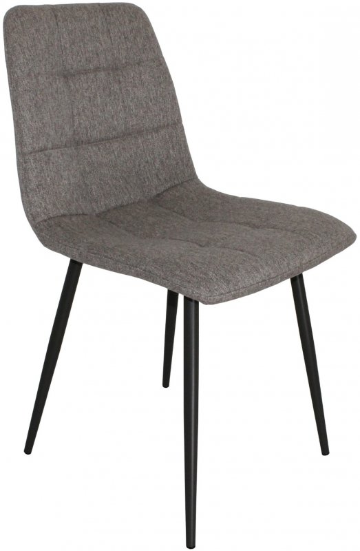 Solar Grey Fabric Dining Chair - Black Leg