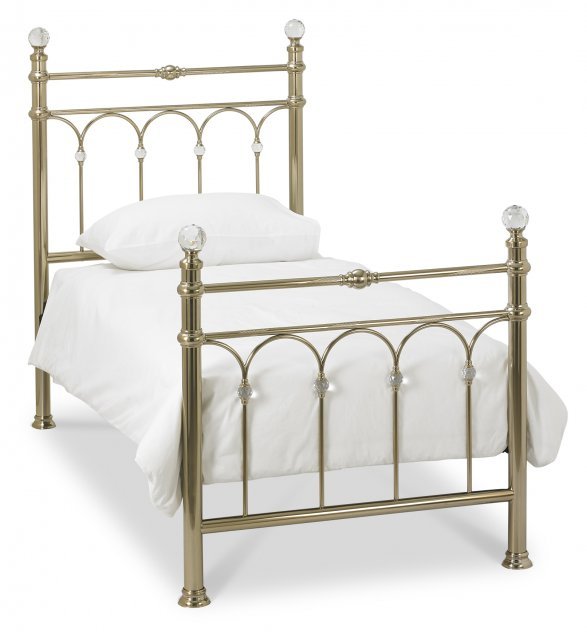 Krystal 90cm Champange Brass Bedstead