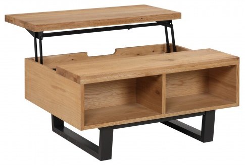 Laptop Storage Coffee Table - Oak