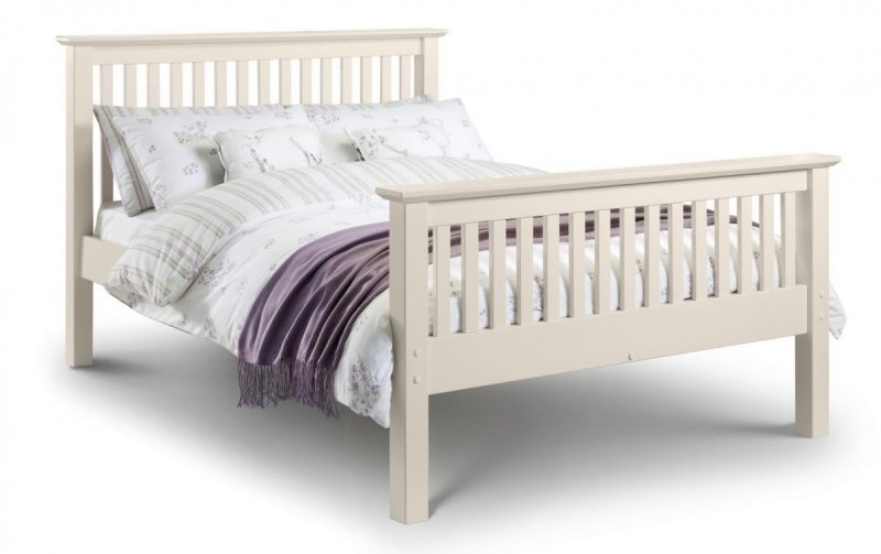 Barcelona Bed High Foot End 135cm  Stone White