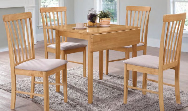 Square Drop-Lead Table and 4 Chairs