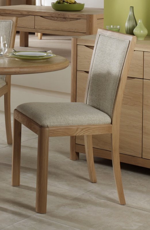 UPHOLSTERED BACK CHAIR NATURAL FABRIC
