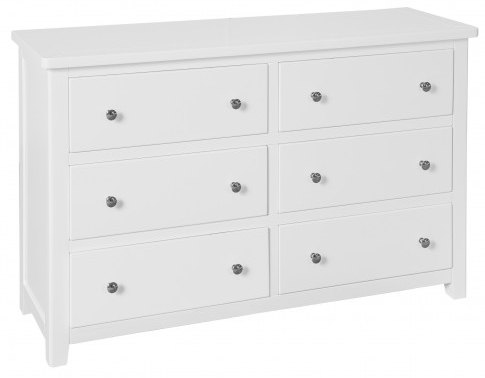 Chilford Bedroom Collection 6 Drawer Wide Chest - White