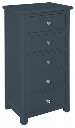 Chilford Blue Collection 5 Drawer Narrow Chest 